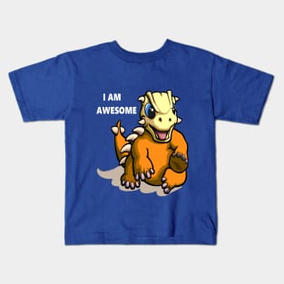 cool dino ankylosaurus cute i am awesome design Kids T-Shirt